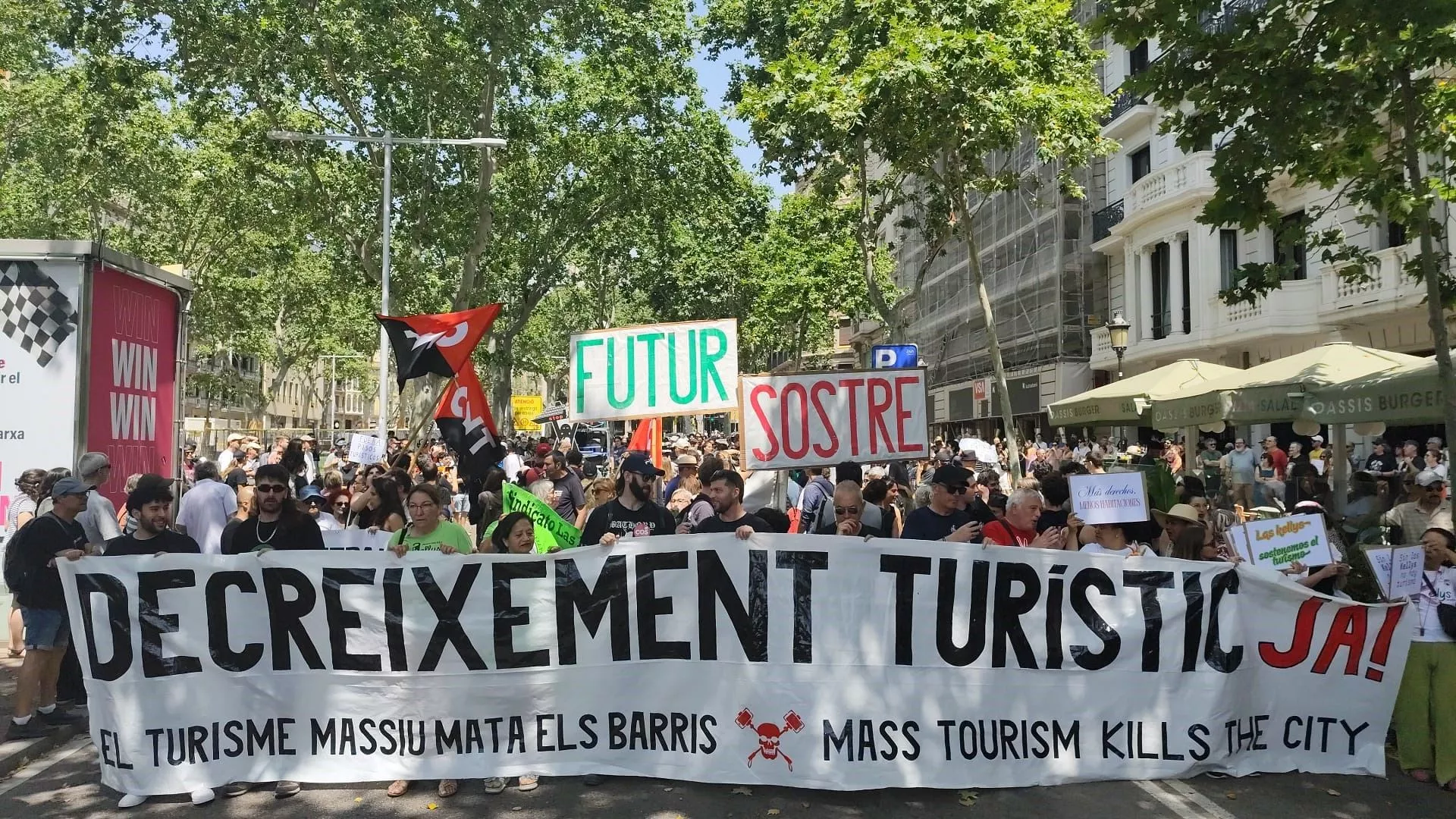 manifestacao turistificacao em Barcelona